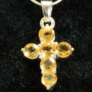 925 sterling silver pendant with natural mined Citrines