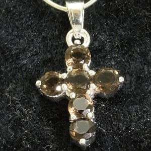 925 sterling silver pendant with natural mined Smokey Quartz