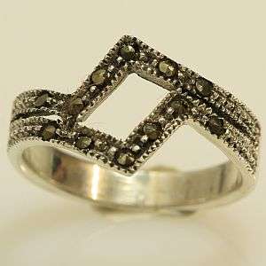 925 sterling silver ring with natural Pyrite gemstones: size 7