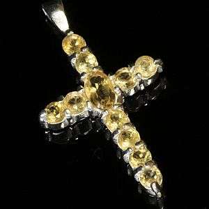 925 sterling silver pendant with natural mined Citrines