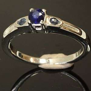 925 Sterling silver ring, with natural sapphires: size: 7.5