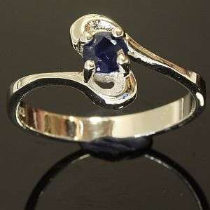 925 Sterling silver ring, with natural sapphires: size: 7.5