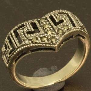 Solid 925 Sterling silver ring with natrual pyrite, size 7