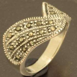 Solid 925 Sterling silver ring with natrual pyrite, size 7