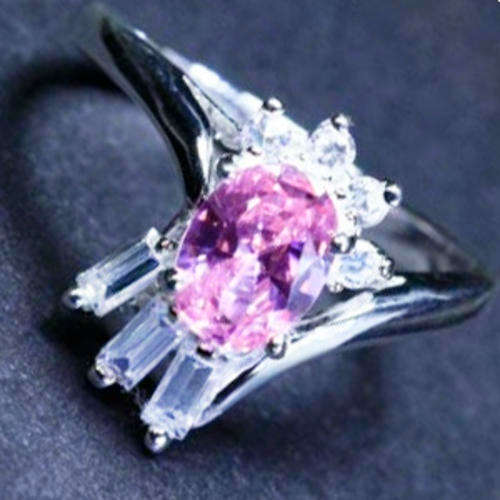 Solid 925 Sterling Silver & CZ ring size 7# + 4.03g