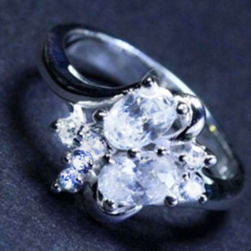 Solid 925 Sterling Silver & CZ ring size 9# + 3.74g