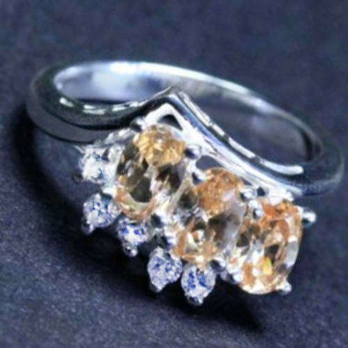 Solid 925 Sterling Silver & CZ Ring size 7# + 3.56g