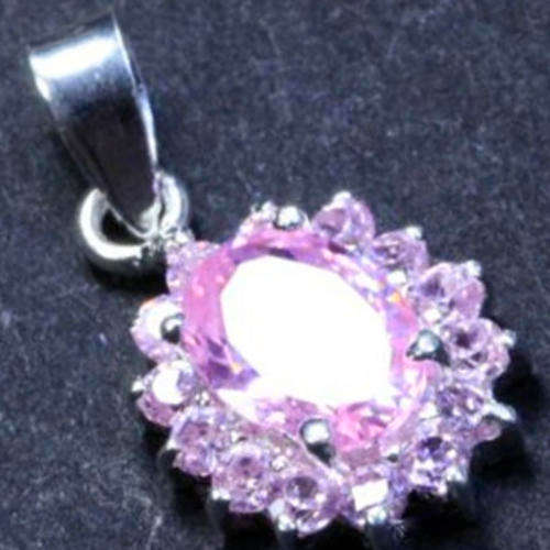 Solid 925 Sterling Silver & CZ pendant 21mm + 1.74g