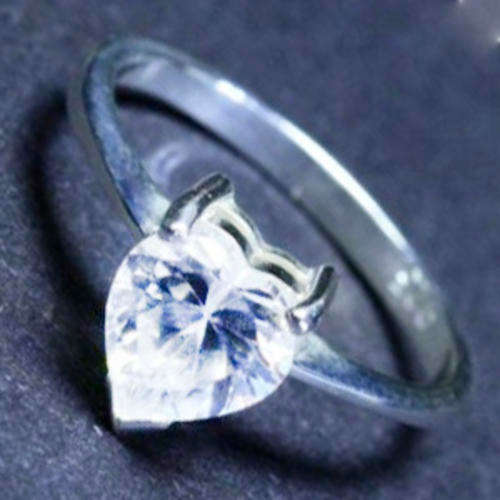 Solid 925 Sterling Silver & CZ ring size 6# + 2.12g