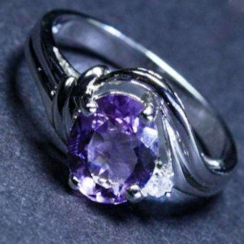 Solid 925 Sterling Silver + Amethyst & Topaz ring size 7# + 2.04g