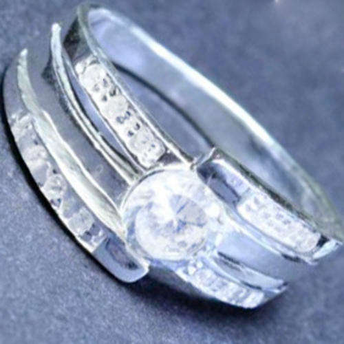 Solid 925 Sterling Silver & CZ Ring size 8# + 5.83g