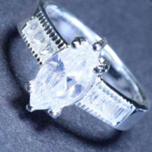 Solid 925 Sterling Silver & CZ ring size 7# + 5.38g