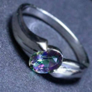Solid 925 Sterling Silver & Natural Topaz ring size 7# + 2.50g
