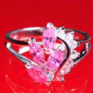 Solid 925 Sterling Silver & CZ ring size 6.5# + 3.34g
