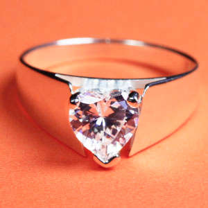 Solid 925 Sterling Silver & CZ ring size 8# + 3.15g
