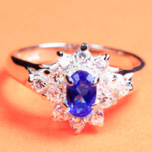 Solid 925 Sterling Silver & CZ ring size 6# + 3.72g
