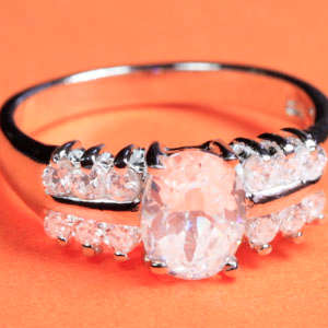 Solid 925 Sterling Silver & CZ ring size 7# + 3.97g