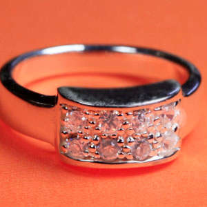 Solid 925 Sterling Silver & CZ ring size 7# + 4.98g