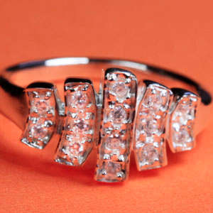 Solid 925 Sterling Silver & CZ ring size 7# + 4.94g
