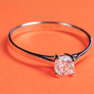 Solid 925 Sterling Silver & CZ ring size 7# + 1.43g