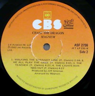 Magnum - Chase the dragon vinyl lp ( VG/ G+)