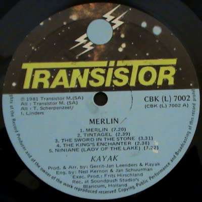 Kayak - Merlin- vinyl lp with lyrics