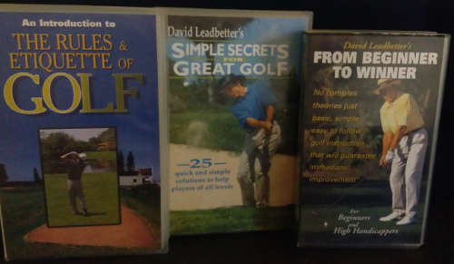 Tommy Horton and David Leadbetter`s Golf VHS tapes x 2 - 3 job lot collection