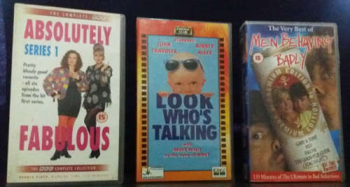 VHS 3 job lot collection - Absolutely fabulous (series 1), Look who`s talking and Men behaving badly