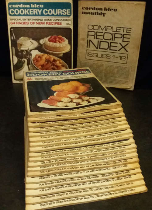 Cordon Bleu cookery course - 18 monthly issues complete with index and bonus issue circa 1976