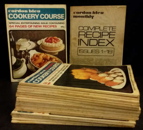 Cordon Bleu cookery course - 18 monthly issues complete with index and bonus issue circa 1976