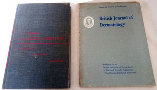 Cutaneous medicine book and 5 journals on Dermatology