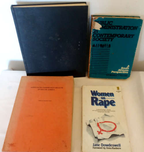 Social Issues 4 books - Community Health, Housing People, Women on Rape, Public Administration