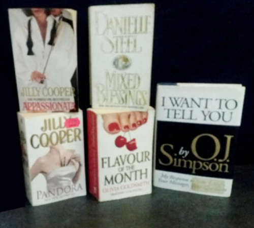 5 book job lot: Jilly Cooper x 2, Danielle Steel, OJ Simpson and Olivia Goldsmith
