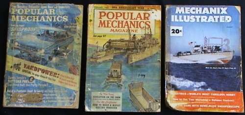 Popular Mechanics (6), Science and Mechanics (2), Mechanix Illustrated and Basic Aeromodelling