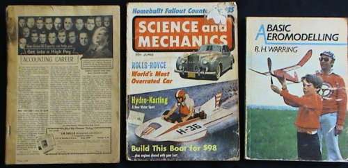 Popular Mechanics (6), Science and Mechanics (2), Mechanix Illustrated and Basic Aeromodelling
