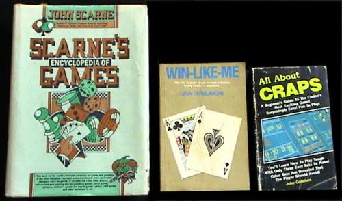 3 books on gaming - Scarne`s encyclopedia of games - Win-like-me - All about craps