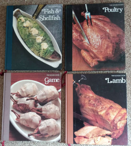 The Good Cook 4 book collection with culinary herb chart- Fish and Shellfish, Poultry, Game and Lamb