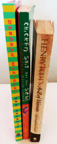 3 humourous books - Chicken shit for the soul, A-Z of women `The Definitive Guide` and Sex secrets