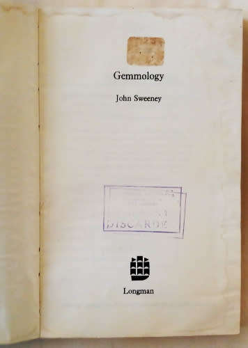 The fascination of diamonds by Victor Argenzio and Gemmology by John Sweeney