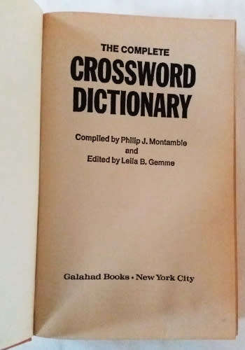 The Complete Crossword Dictionary  - Galahad Books publication