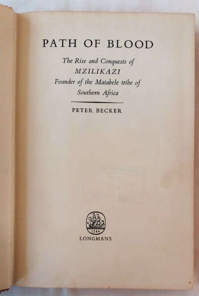 Path of Blood by Peter Becker - hardcover, First publication, 3rd impression 1962