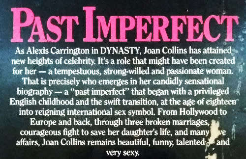Past Imperfect autobiography Joan Collins (Dynasty's - Alexis Carrington)