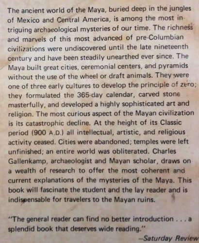 Maya The Riddle and Rediscovery of a lost civilizaton by Charles Gallenkamp