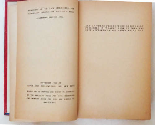 Vogue`s first reader - Australian first edition 1944 published by Georgian House