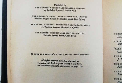 Secrets and Stories of the War Vol 1, Readers Digest hardcover published 1963