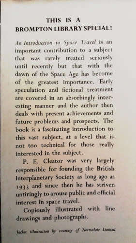 An Introduction into Space Travel by P.E. Cleator 1961