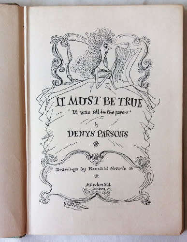 It Must Be True - hardcover 1952 - misprints and howlers from British newspapers, illustrated