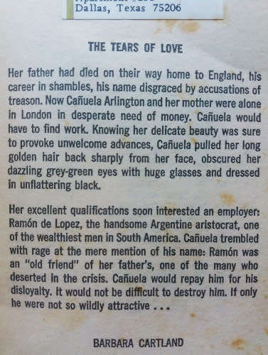 Barbara Cartland (2 paperbacks) The Tears of love and Love on the run