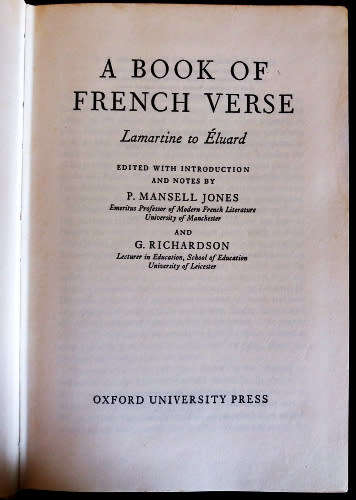 A book of French verse - Lamartine to Éluard
