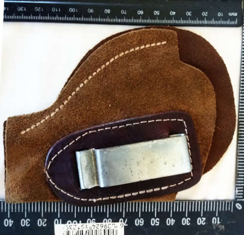 Gun Holsters for .38 cal (9 mm) Revolver - 1 genuine leather and 1 genuine suede double sided
